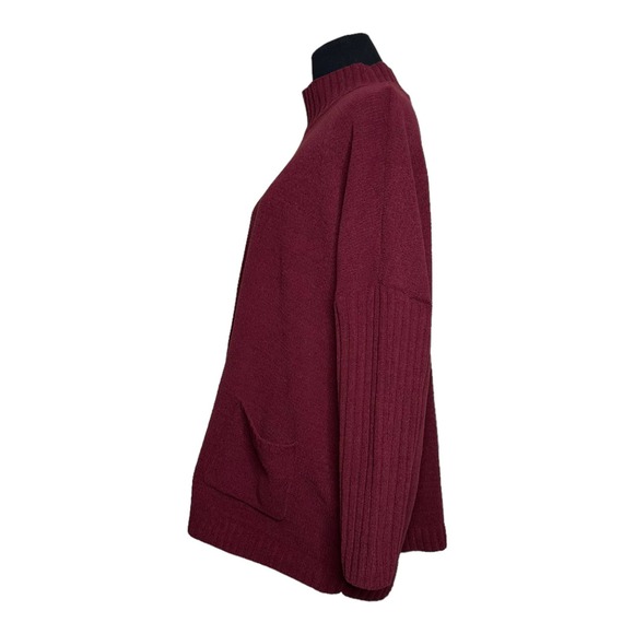 J. Jill Chenille red high neck long sleeves tunic sweater size LP - Picture 2 of 13